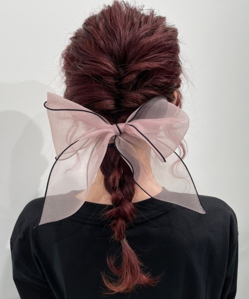 ap retro(アプレトロ)の「オーガンジースカーフリボン【ZOZO限定アイテム】(その他ヘアアクセサリー・レディース・ブラック/ブラウン/ピンク/ダークベージュ/ベージュ/パープル/ダークブラウン/ピンク系その他/ベージュ系その他/グリーン系その他/ホワイト系その他/グレー系その他・FREE)」の21枚目の写真