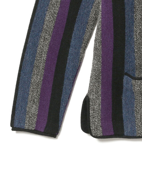 International Gallery BEAMS（インターナショナルギャラリービームス）の「IG / アルパカニット ストライプカーディガン（カーディガン/ボレロ・メンズ・ケリー/ブラウン系その他5/ブルー系その他4・SMALL/MEDIUM/LARGE）」の4枚目の写真