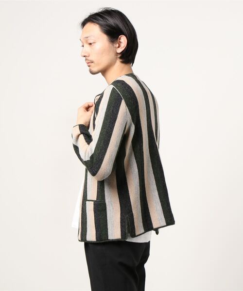 International Gallery BEAMS（インターナショナルギャラリービームス）の「IG / アルパカニット ストライプカーディガン（カーディガン/ボレロ・メンズ・ケリー/ブラウン系その他5/ブルー系その他4・SMALL/MEDIUM/LARGE）」の20枚目の写真