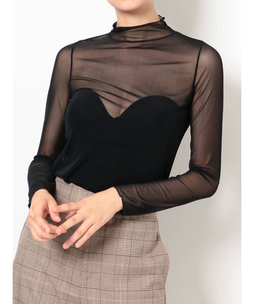 GYDA（ジェイダ）の「ハイネックシアーＴＯＰＳ（Tシャツ/カットソー・レディース・ブラック/その他1・FREE）」の6枚目の写真