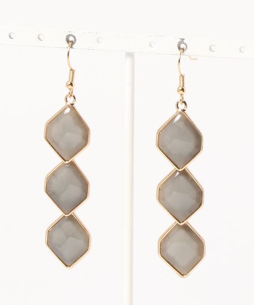 レトロスリーモチーフピアス ピアス 両耳用 欧州航路 オウシュウコウロ のファッション アクセサリー 欧州航路