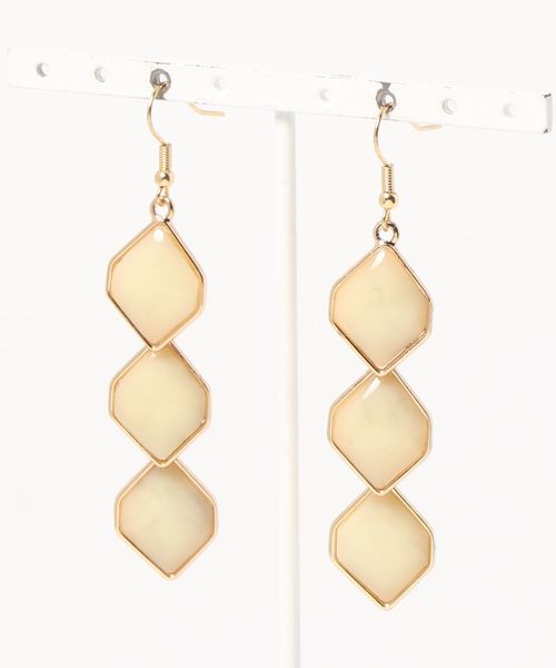 レトロスリーモチーフピアス ピアス 両耳用 欧州航路 オウシュウコウロ のファッション アクセサリー 欧州航路