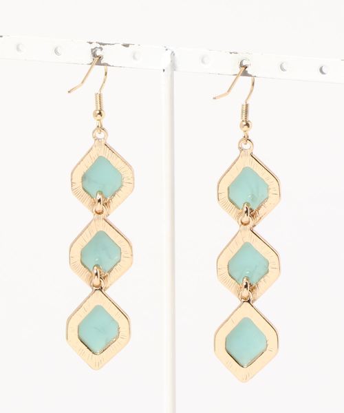 レトロスリーモチーフピアス ピアス 両耳用 欧州航路 オウシュウコウロ のファッション アクセサリー 欧州航路