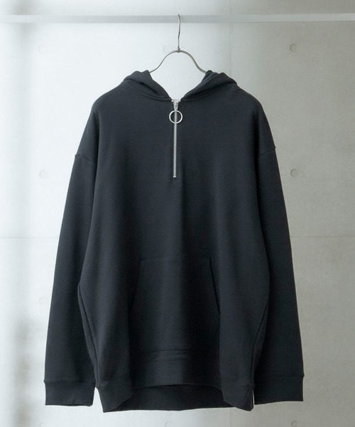 anown（アノン）の「オーバーサイジングハーフジップ裏毛パーカー【インフルエンサー 田舎系×anown 限定コラボ】（パーカー・メンズ・ホワイト/ブラック/モカ・M/L）」の6枚目の写真