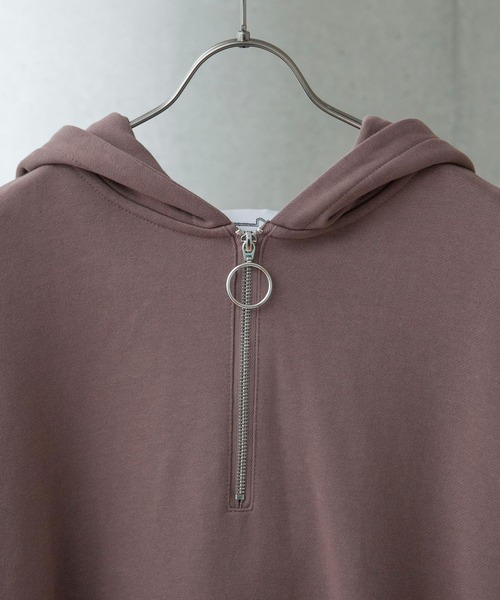 anown（アノン）の「オーバーサイジングハーフジップ裏毛パーカー【インフルエンサー 田舎系×anown 限定コラボ】（パーカー・メンズ・ホワイト/ブラック/モカ・M/L）」の10枚目の写真