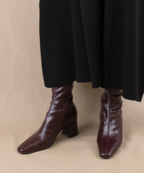 RANDA（ランダ）の「ストレスフリー/ソフトストレッチデザインヒールミドルブーツ（ブーツ・レディース・ベージュ/ブラック/アイボリー/ワイン・L/LL/M/S）」の12枚目の写真