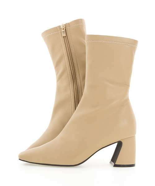 RANDA（ランダ）の「ストレスフリー/ソフトストレッチデザインヒールミドルブーツ（ブーツ・レディース・ベージュ/ブラック/アイボリー/ワイン・L/LL/M/S）」の16枚目の写真