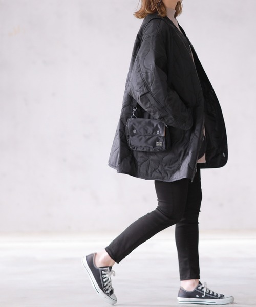 reca（レカ）の「ビッグシルエットキルティング コート（ダウンジャケット/コート・レディース・ブラック/ベージュ/カーキ・M）」の2枚目の写真