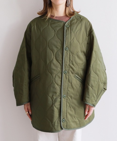 reca（レカ）の「ビッグシルエットキルティング コート（ダウンジャケット/コート・レディース・ブラック/ベージュ/カーキ・M）」の21枚目の写真