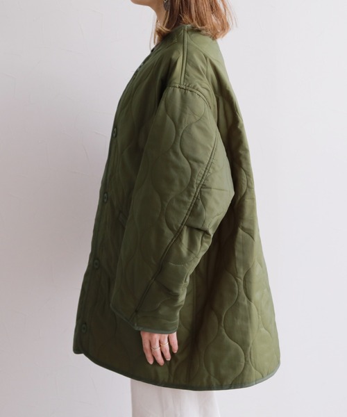 reca（レカ）の「ビッグシルエットキルティング コート（ダウンジャケット/コート・レディース・ブラック/ベージュ/カーキ・M）」の20枚目の写真