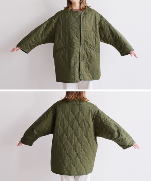 reca（レカ）の「ビッグシルエットキルティング コート（ダウンジャケット/コート・レディース・ブラック/ベージュ/カーキ・M）」の18枚目の写真