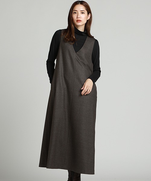 前後2way着れるaラインワンピース ワンピース Lautreamont ロートレアモン のファッション ワンピース ドレス セール 超安い の ワンピース