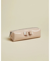 Ted Baker リボン メイクアップポーチ Ｌ TED BAKER】リボンがカワイイ！Glossyメイクアップ ポーチ (TED
