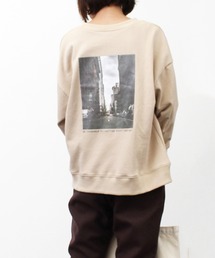裏起毛バックフォトプリントプルオーバー