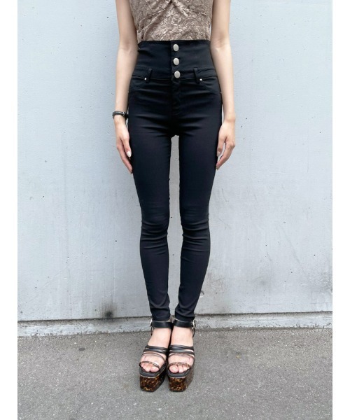 ENVYM（アンビー）の「ハイウエストボタンジェギンス（その他パンツ・レディース・ブラック・S/M）」の10枚目の写真