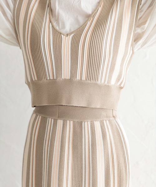 Mysa&Liina(ミーサリーナ)の「マルチストライプタイトスカート(スカート・レディース・ブラック/ブラウン/ベージュ・M)」の11枚目の写真