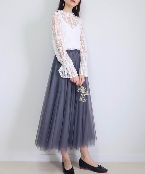 PURIL（ピュリル）の「【PURIL】スタンドカラー レース ボリュームスリーブ ブラウス（シャツ/ブラウス・レディース・ホワイト/ブラック/アイボリー・S/M）」の8枚目の写真