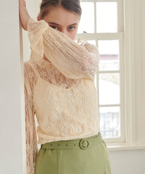 PURIL（ピュリル）の「【PURIL】スタンドカラー レース ボリュームスリーブ ブラウス（シャツ/ブラウス・レディース・ホワイト/ブラック/アイボリー・S/M）」の18枚目の写真