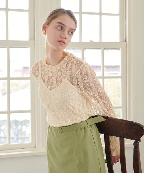 PURIL（ピュリル）の「【PURIL】スタンドカラー レース ボリュームスリーブ ブラウス（シャツ/ブラウス・レディース・ホワイト/ブラック/アイボリー・S/M）」の21枚目の写真