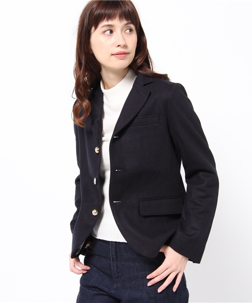 BEAMS BOY（ビームスボーイ）の「BEAMS BOY / フラノ 3ボタン ブレザー（テーラードジャケット・レディース・グレー/ネイビー・0/1）」の9枚目の写真