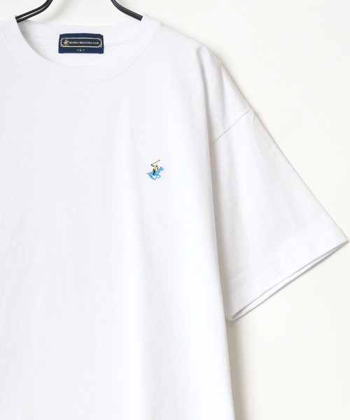 BEVERLY HILLS POLO CLUB（ビバリーヒルズポロクラブ）の「BEVERLY HILLS POLO CLUB/ビバリーヒルズポロクラブ ビッグシルエット ワンポイント ロゴ 刺繍 Tシャツ/無地T（Tシャツ/カットソー・メンズ・ホワイト/サックスブルー/ホワイト系その他/ブラック系その他/ブルー系その他/チャコール・M/L）」の3枚目の写真