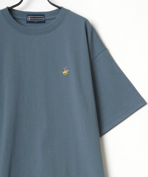 BEVERLY HILLS POLO CLUB（ビバリーヒルズポロクラブ）の「BEVERLY HILLS POLO CLUB/ビバリーヒルズポロクラブ ビッグシルエット ワンポイント ロゴ 刺繍 Tシャツ/無地T（Tシャツ/カットソー・メンズ・ホワイト/サックスブルー/ホワイト系その他/ブラック系その他/ブルー系その他/チャコール・M/L）」の6枚目の写真