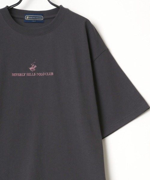 BEVERLY HILLS POLO CLUB（ビバリーヒルズポロクラブ）の「BEVERLY HILLS POLO CLUB/ビバリーヒルズポロクラブ ビッグシルエット ワンポイント ロゴ 刺繍 Tシャツ/無地T（Tシャツ/カットソー・メンズ・ホワイト/サックスブルー/ホワイト系その他/ブラック系その他/ブルー系その他/チャコール・M/L）」の4枚目の写真