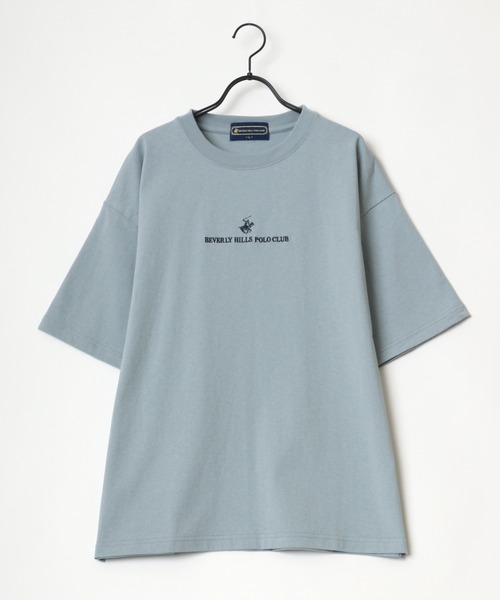 BEVERLY HILLS POLO CLUB（ビバリーヒルズポロクラブ）の「BEVERLY HILLS POLO CLUB/ビバリーヒルズポロクラブ ビッグシルエット ワンポイント ロゴ 刺繍 Tシャツ/無地T（Tシャツ/カットソー・メンズ・ホワイト/サックスブルー/ホワイト系その他/ブラック系その他/ブルー系その他/チャコール・M/L）」の12枚目の写真