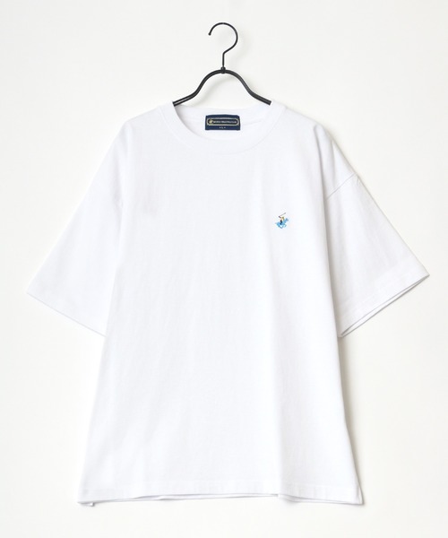 BEVERLY HILLS POLO CLUB（ビバリーヒルズポロクラブ）の「BEVERLY HILLS POLO CLUB/ビバリーヒルズポロクラブ ビッグシルエット ワンポイント ロゴ 刺繍 Tシャツ/無地T（Tシャツ/カットソー・メンズ・ホワイト/サックスブルー/ホワイト系その他/ブラック系その他/ブルー系その他/チャコール・M/L）」の9枚目の写真