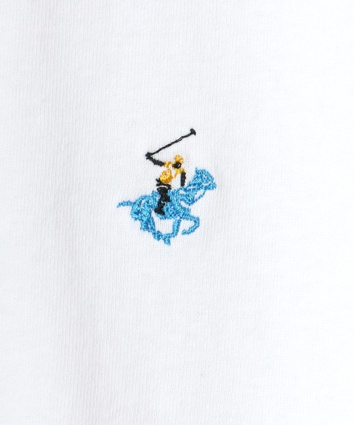 BEVERLY HILLS POLO CLUB（ビバリーヒルズポロクラブ）の「BEVERLY HILLS POLO CLUB/ビバリーヒルズポロクラブ ビッグシルエット ワンポイント ロゴ 刺繍 Tシャツ/無地T（Tシャツ/カットソー・メンズ・ホワイト/サックスブルー/ホワイト系その他/ブラック系その他/ブルー系その他/チャコール・M/L）」の18枚目の写真