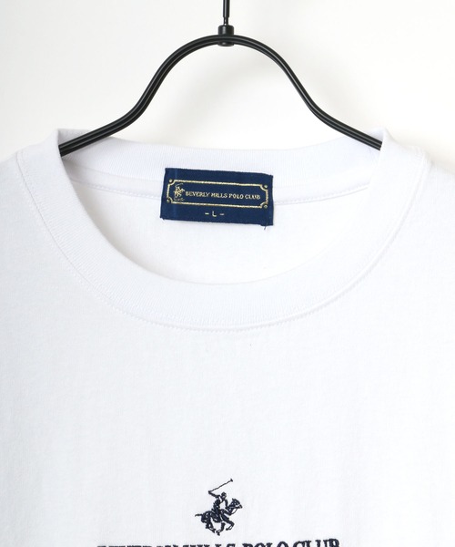 BEVERLY HILLS POLO CLUB（ビバリーヒルズポロクラブ）の「BEVERLY HILLS POLO CLUB/ビバリーヒルズポロクラブ ビッグシルエット ワンポイント ロゴ 刺繍 Tシャツ/無地T（Tシャツ/カットソー・メンズ・ホワイト/サックスブルー/ホワイト系その他/ブラック系その他/ブルー系その他/チャコール・M/L）」の14枚目の写真