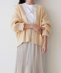 MODE ROBE | スプリングニットカーディガン　春カラー  ドロップショルダー カーディガン(カーディガン/ボレロ)
