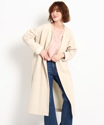 JET | ◆【ウォッシャブル】コットンダブルフェイスノーカラーコート(その他アウター)