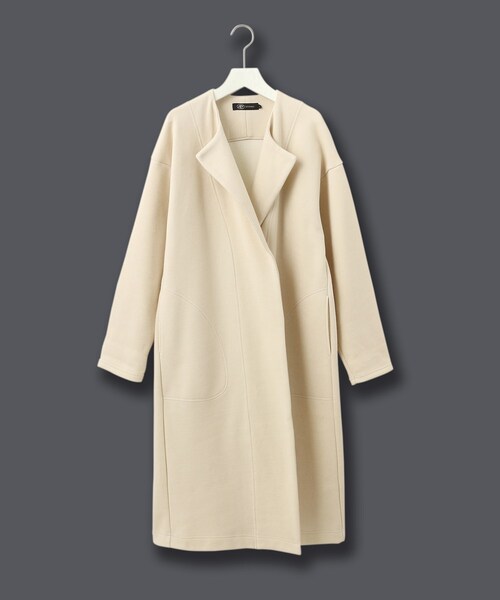 JET（ジェット）の「◆【ウォッシャブル】コットンダブルフェイスノーカラーコート（その他アウター・レディース・チャコールグレー/ライトベージュ/グレー系4・04）」の8枚目の写真