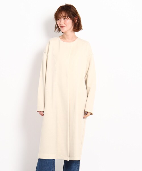 JET（ジェット）の「◆【ウォッシャブル】コットンダブルフェイスノーカラーコート（その他アウター・レディース・チャコールグレー/ライトベージュ/グレー系4・04）」の10枚目の写真