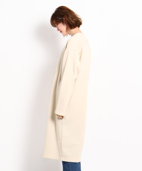 JET（ジェット）の「◆【ウォッシャブル】コットンダブルフェイスノーカラーコート（その他アウター・レディース・チャコールグレー/ライトベージュ/グレー系4・04）」の5枚目の写真