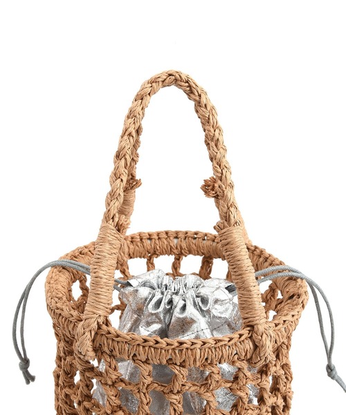 Laugoa（ラウゴア）の「ONT ペーパー ミニ かごバッグ（かごバッグ・レディース・ベージュ・9）」の7枚目の写真