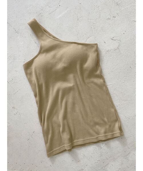Ungrid（アングリッド）の「ワンショルダータンクトップ（タンクトップ・レディース・ベージュ/パープル/オフホワイト/オレンジ・FREE）」の3枚目の写真