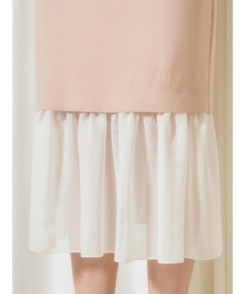 MIIA(ミーア)の「異素材ドッキングニットスカート(スカート・レディース・ブラック/ベージュ/ピンク・FREE)」の7枚目の写真