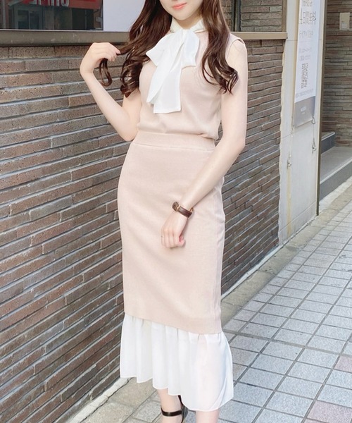 MIIA(ミーア)の「異素材ドッキングニットスカート(スカート・レディース・ブラック/ベージュ/ピンク・FREE)」の18枚目の写真