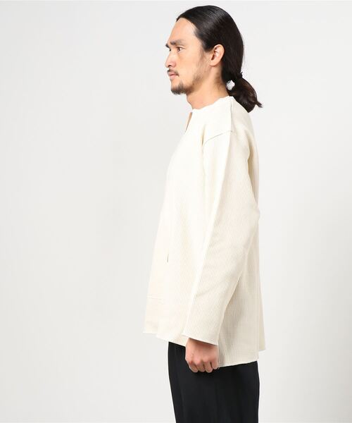 BALLAST ARK（バラストアーク）の「BALLAST ARK / バラストアーク：MEXICAN THERMAL PULLOVER：BA03-T003[AST]（Tシャツ/カットソー・メンズ・ホワイト/ブラウン・M/L）」の4枚目の写真