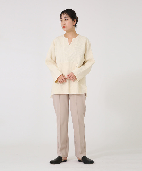 BALLAST ARK（バラストアーク）の「BALLAST ARK / バラストアーク：MEXICAN THERMAL PULLOVER：BA03-T003[AST]（Tシャツ/カットソー・メンズ・ホワイト/ブラウン・M/L）」の12枚目の写真