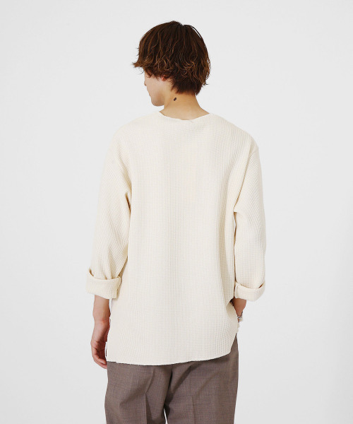 BALLAST ARK（バラストアーク）の「BALLAST ARK / バラストアーク：MEXICAN THERMAL PULLOVER：BA03-T003[AST]（Tシャツ/カットソー・メンズ・ホワイト/ブラウン・M/L）」の15枚目の写真