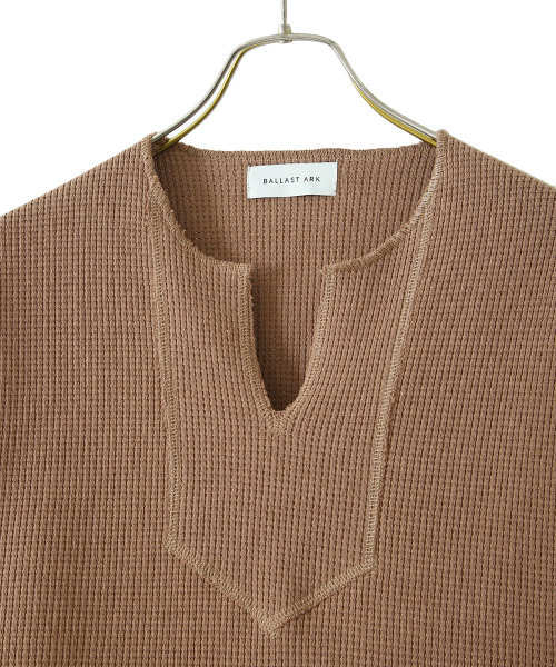 BALLAST ARK（バラストアーク）の「BALLAST ARK / バラストアーク：MEXICAN THERMAL PULLOVER：BA03-T003[AST]（Tシャツ/カットソー・メンズ・ホワイト/ブラウン・M/L）」の18枚目の写真