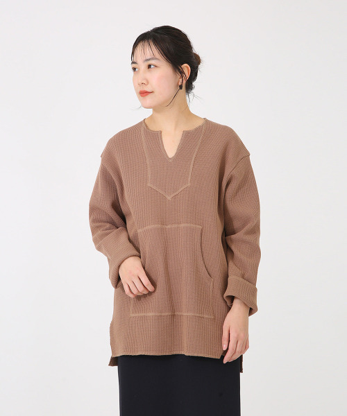 BALLAST ARK（バラストアーク）の「BALLAST ARK / バラストアーク：MEXICAN THERMAL PULLOVER：BA03-T003[AST]（Tシャツ/カットソー・メンズ・ホワイト/ブラウン・M/L）」の22枚目の写真