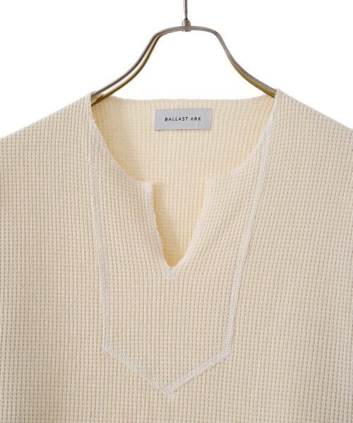 BALLAST ARK（バラストアーク）の「BALLAST ARK / バラストアーク：MEXICAN THERMAL PULLOVER：BA03-T003[AST]（Tシャツ/カットソー・メンズ・ホワイト/ブラウン・M/L）」の5枚目の写真