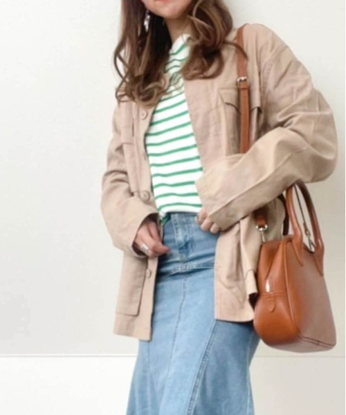 Burner(バーナー)の「【BURNER SELECT】綿麻ストレッチミリタリーシャツジャケット(ミリタリージャケット・メンズ・ベージュ/ネイビー/カーキ/ブラック/キナリ・L/M/XL)」の3枚目の写真