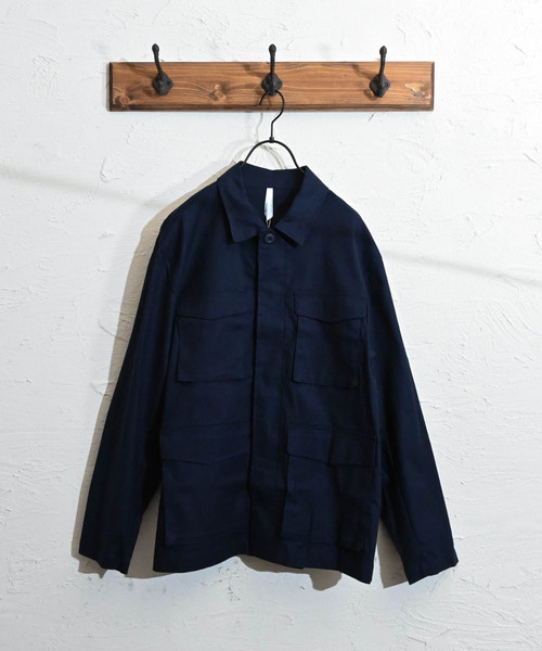 Burner(バーナー)の「【BURNER SELECT】綿麻ストレッチミリタリーシャツジャケット(ミリタリージャケット・メンズ・ベージュ/ネイビー/カーキ/ブラック/キナリ・L/M/XL)」の5枚目の写真