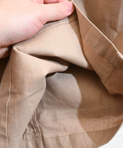 Burner(バーナー)の「【BURNER SELECT】綿麻ストレッチミリタリーシャツジャケット(ミリタリージャケット・メンズ・ベージュ/ネイビー/カーキ/ブラック/キナリ・L/M/XL)」の10枚目の写真