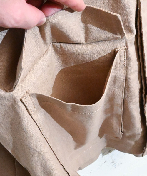 Burner(バーナー)の「【BURNER SELECT】綿麻ストレッチミリタリーシャツジャケット(ミリタリージャケット・メンズ・ベージュ/ネイビー/カーキ/ブラック/キナリ・L/M/XL)」の12枚目の写真